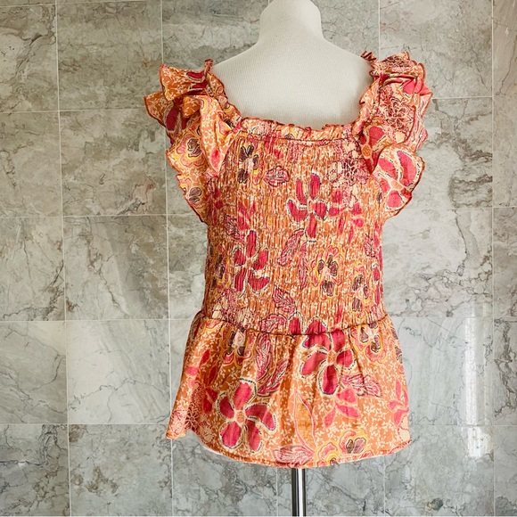 Nanette Lepore Floral Smocked Top - Picture 5 of 7